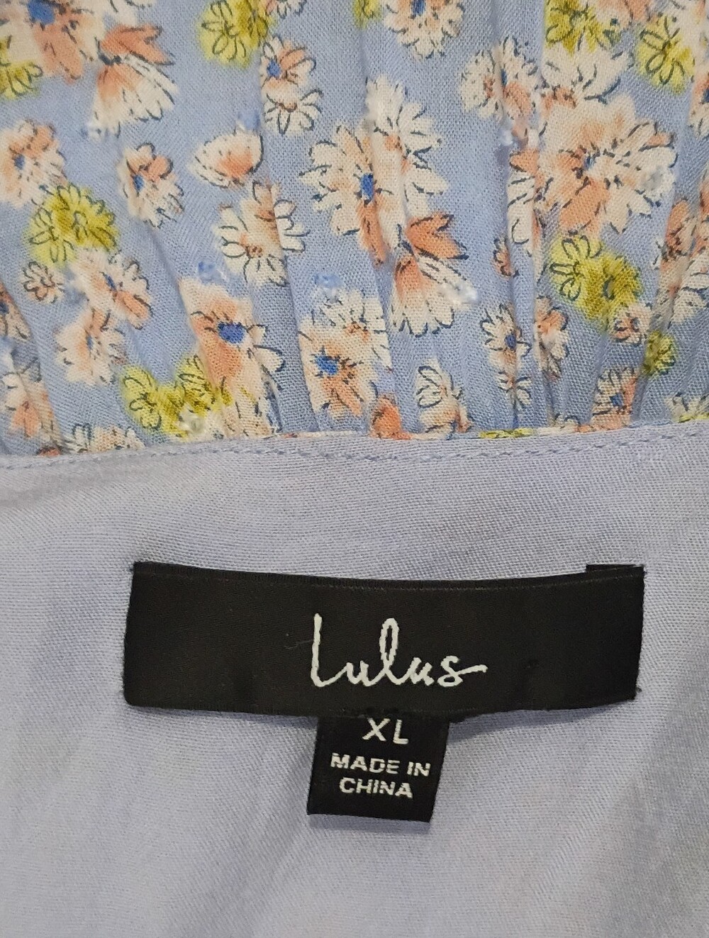 Lulu's Sunny Bliss Cornflower Blue Floral Tiered Maxi Sundress XL - Picture 10 of 12